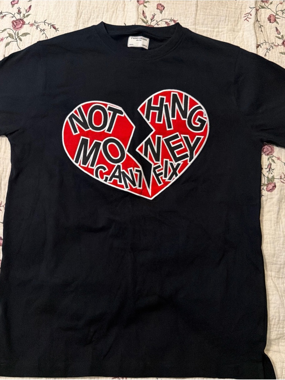 FWRD DENIM New York Black Crewneck T-Shirt Untucked